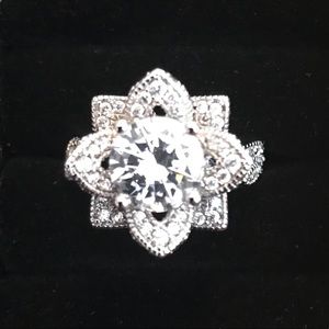 Fragrant Jewels Cubic Zirconia Flower Ring